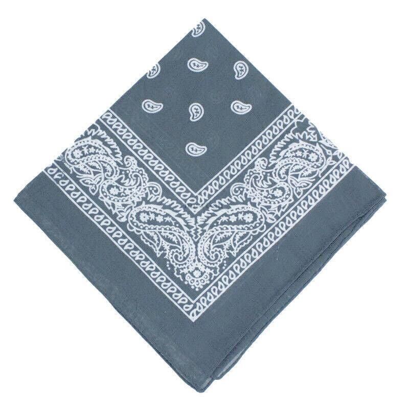 Paisley Bandana Scarf Head Wrap Face Neck Cover Summer Outdoor Fishing Headwear - Grey