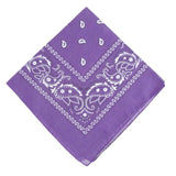 Paisley Bandana Scarf Head Wrap Face Neck Cover Summer Outdoor Fishing Headwear - Light Purple