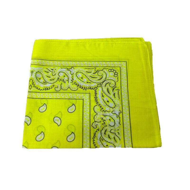 Paisley Bandana Scarf Head Wrap Face Neck Cover Summer Outdoor Fishing Headwear - Light Yellow
