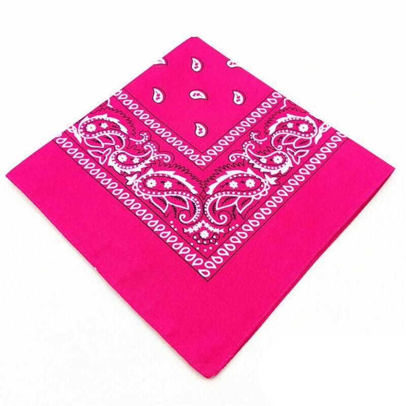 Paisley Bandana Scarf Head Wrap Face Neck Cover Summer Outdoor Fishing Headwear - Rose Red
