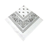 Paisley Bandana Scarf Head Wrap Face Neck Cover Summer Outdoor Fishing Headwear - White