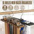 10 Slot Tie and Belt Hanger for Wardrobe Mens Closet Rack Organiser Hook - Brown