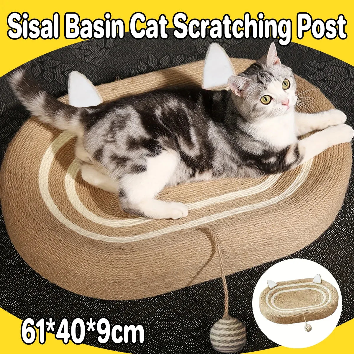 Sisal Basin Cat Scratch Board Cat Paw Board Basin Cat Bed Kitten Scratcher Pad
