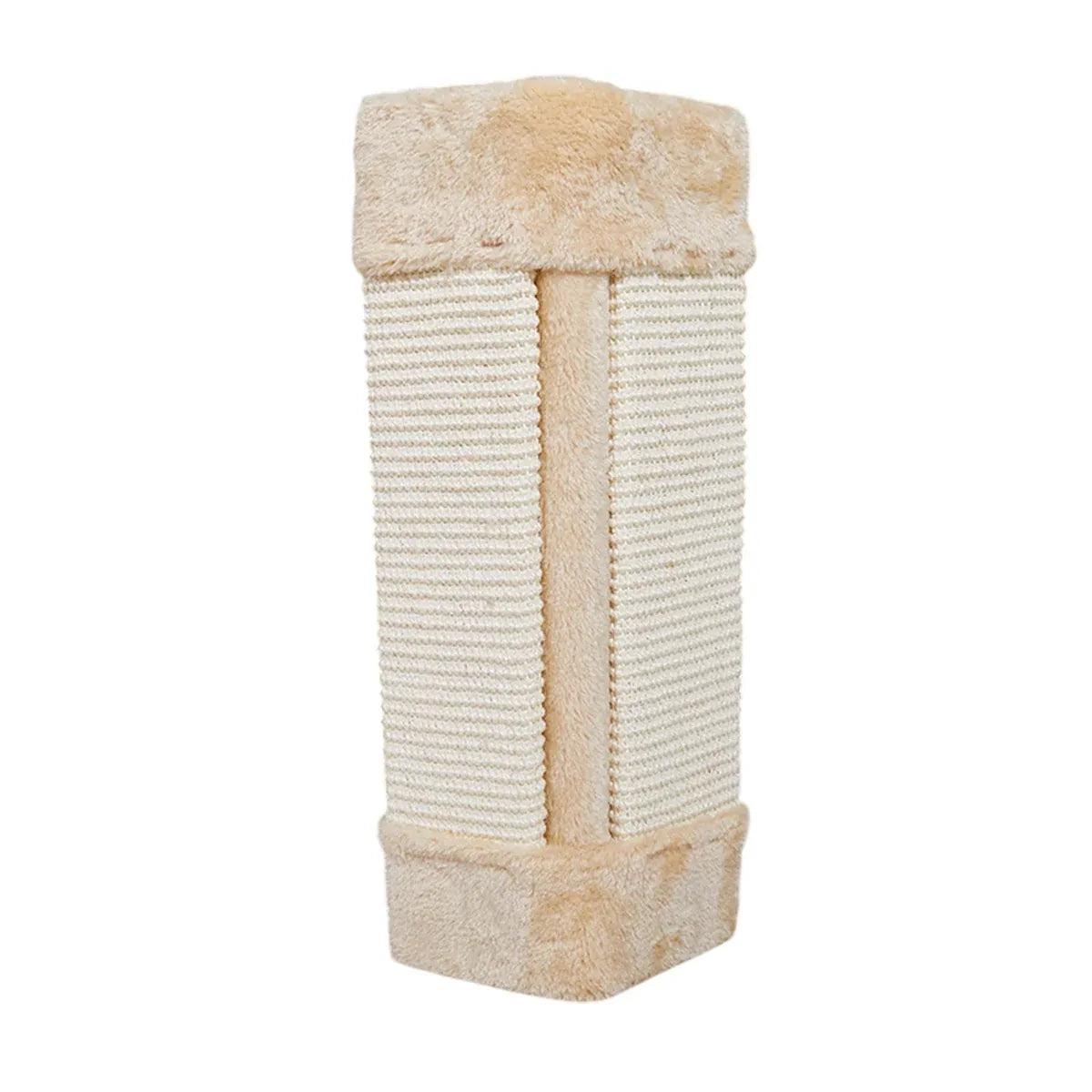 Folding Cat Scratch Board Corner Scratcher Pad Pet Scratching Toy For Indoor Cat - Beige