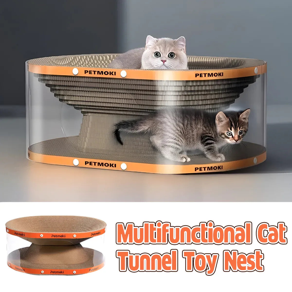 Cat Scratch Board Tunnel Bed Multifunctional Toy Passage For Indoor Rest Play