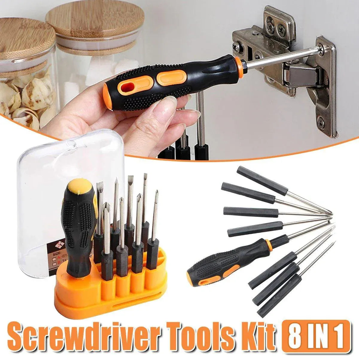 8 in 1 Multi Functional Screwdriver Set Tool Kit for Daily Household Repairs