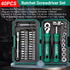 Portable Ratchet Screwdriver Tool Kit 40PCS Durable for Home Cycle Repair Use