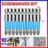 10PCS Anti Slip Electric Hex Shank 50mm PH2 Cross Head Screwdriver Bits Set