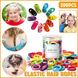 200Pcs Women Girls Hair Bands Ties Rope Rings Elastic Hairband Ponytail Holder