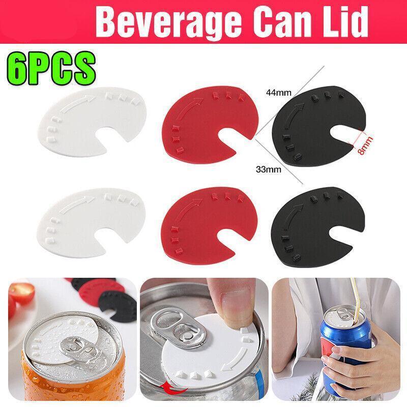 6Pcs Beverage Can Lid Cap Soda Soft Drink Snaps Tops Cover Lock Sealer Protector