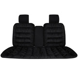 Winter Thick Warm Plush Seat Cover with Backrest Universal Fit for Rear Row - Black