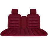 Winter Thick Warm Plush Seat Cover with Backrest Universal Fit for Rear Row - Red