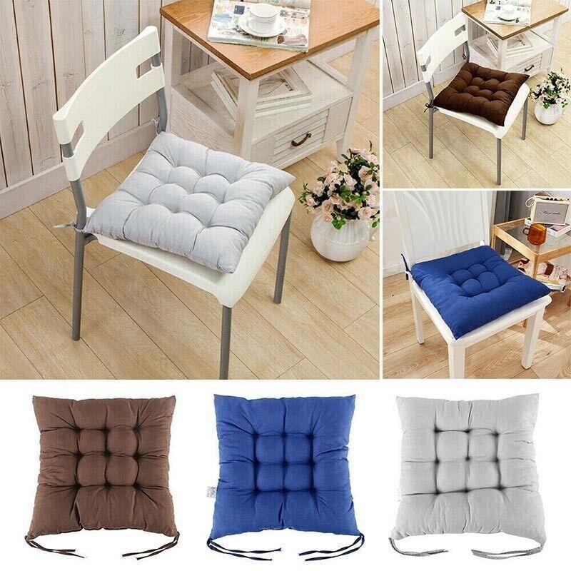 Soft Chair Cushion Pad for Indoor Outdoor Seating Square Seat Cover 35x35cm - Blue