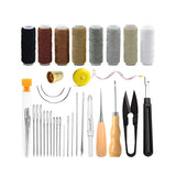 Hand Sewing Kit Canvas Leather Craft 31 or 37PCS Big Eye Needles Cotton Thread - 31PCS