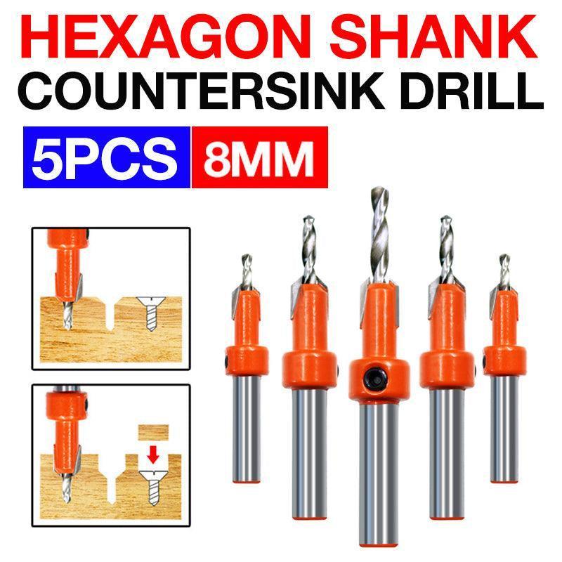 Hexagon Shank Countersink Drill Bit Woodworking Screw Wood Hole Drill Bit 8Mm