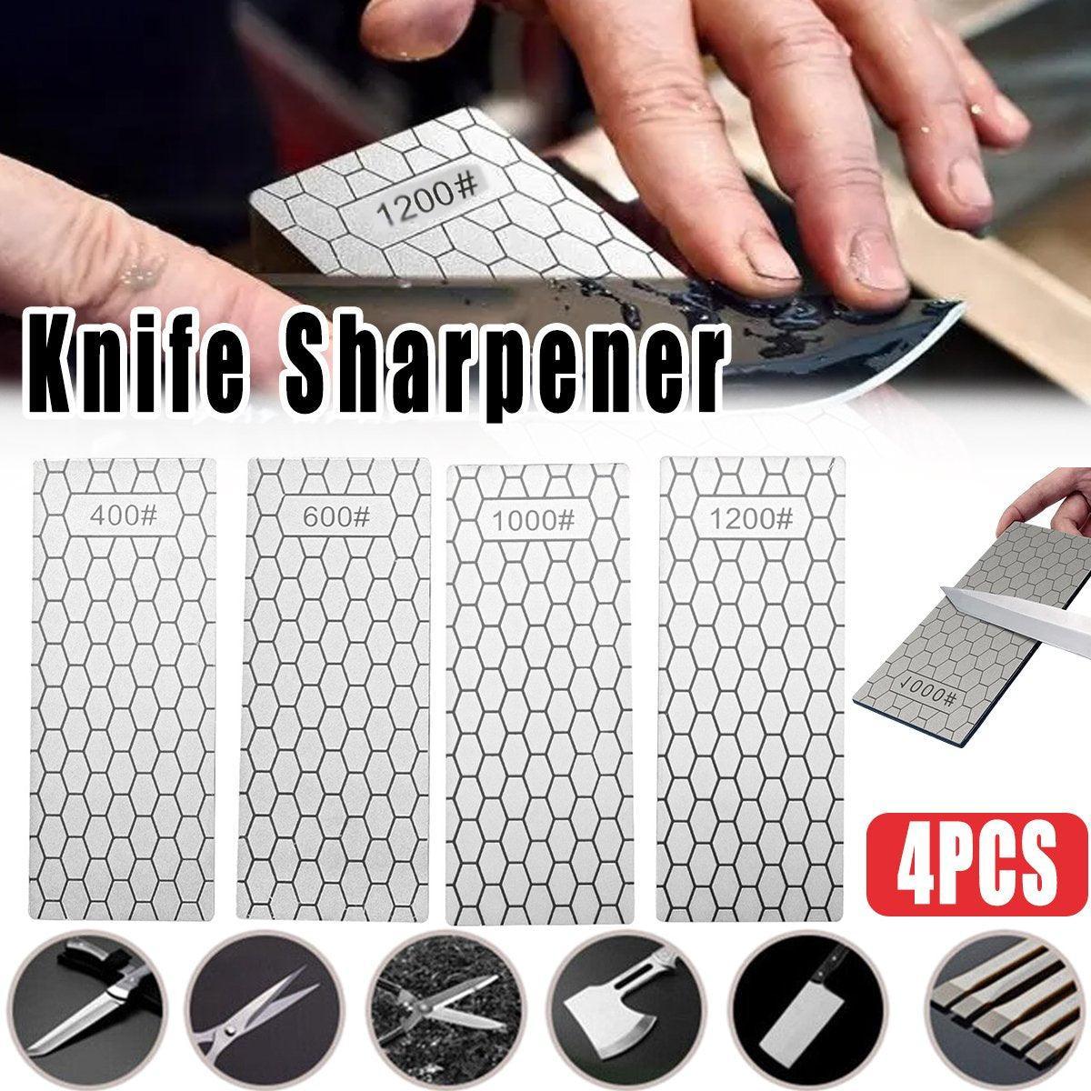 4pcs Diamond Knife Sharpener Sharpening Stone Honeycomb Grind Sharpener Kit