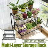 Metal Plant Stand 3 Tier Garden Shelf Flower Pot Rack Indoor Outdoor Display