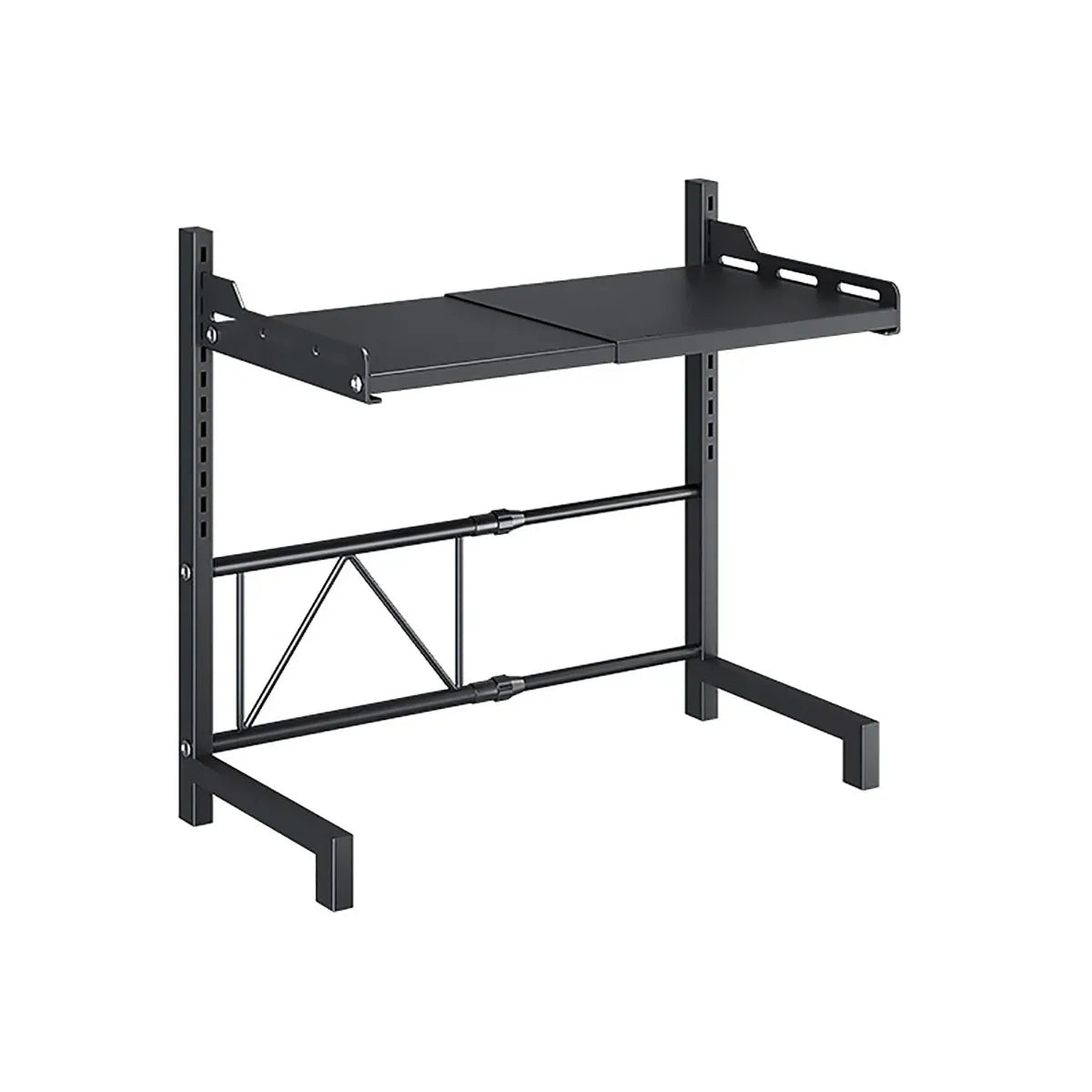 2/3Tier Microwave Oven Stand Rack Shelf Condiment Kitchen Holder Cabinet Storage - Black 2-Layer