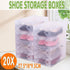 20x Clear Shoe Storage Box Foldable Stackable Plastic Shoe Boxes