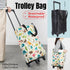 Lightweight Folding Shopping Cart Trolley with Wheels Retractable Tote Bag - Black-Small