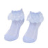 Lace Ruffle Frilly Short Socks for Girls Ankle Length S Size Fits 1-3 Years - Blue