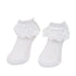 Lace Ruffle Frilly Short Socks for Girls Ankle Length S Size Fits 1-3 Years - White