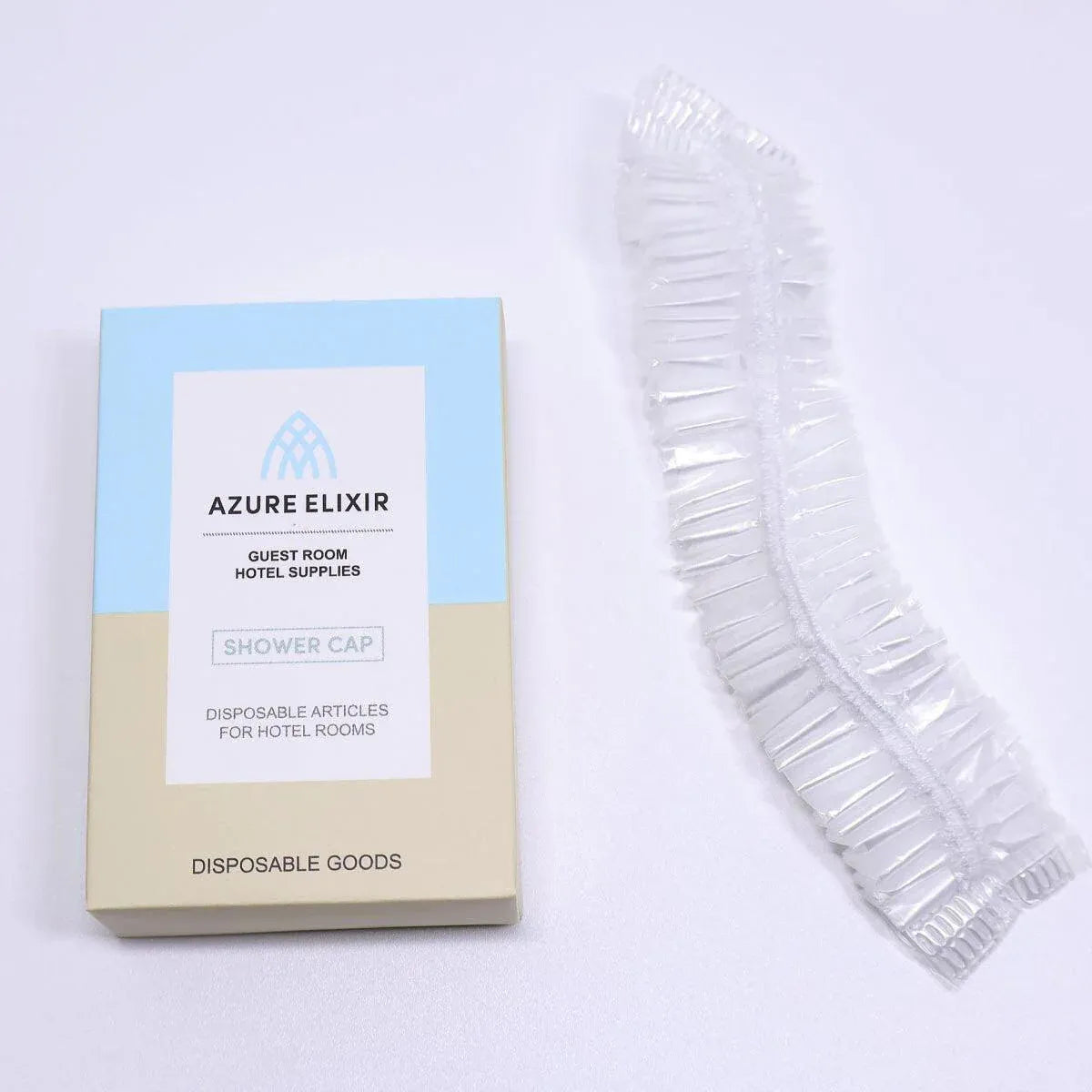 50pcs Transparent Shower Caps Individually Wrapped for Hotel Guesthouse Supplies - A