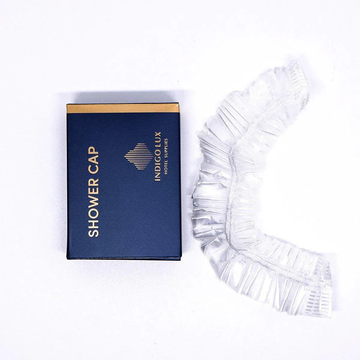 50pcs Transparent Shower Caps Individually Wrapped for Hotel Guesthouse Supplies - B