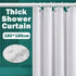 Cold White Waffle Shower Curtain Waterproof Bathroom Curtain Perforation Free