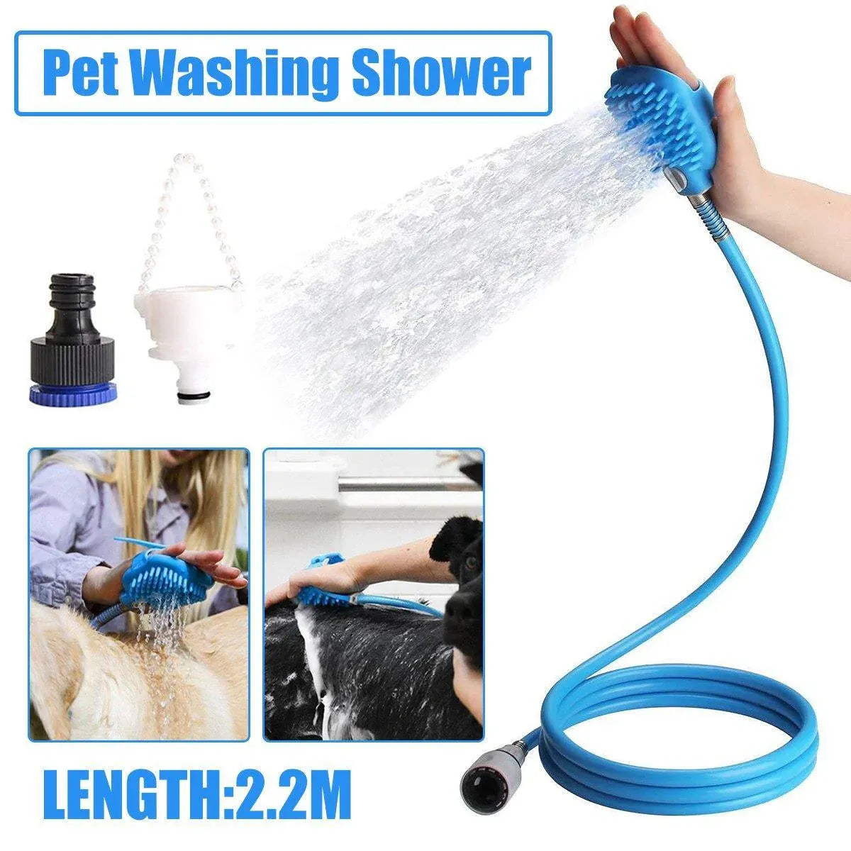 Dog Bath Pet Shower Nozzle Silicone Massage Brush Cat Dog Grooming Supplies