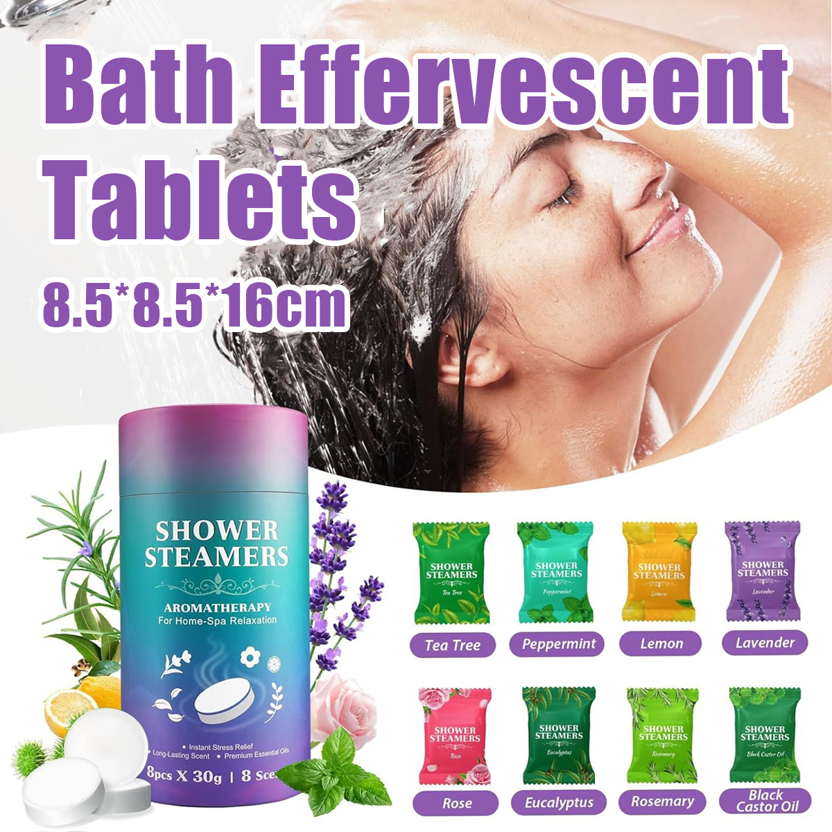 Aromatherapy Bath Oil Tablets Moisturising Spa Shower Bomb Effervescent Salt