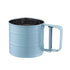Hand Squeeze Mechanical Flour Sifter Stainless Steel One Hand Baking Sieve - Blue
