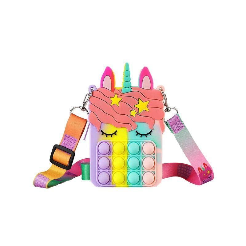 Pop It Shoulder Bag For Girls And Women Unicorn Pop Purse Bags - Rainbow