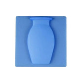1PC Stick-On Silicone Vase Wall Sticker Reusable Window Flower Decal Pot Decor - Blue