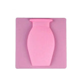 1PC Stick-On Silicone Vase Wall Sticker Reusable Window Flower Decal Pot Decor - Pink