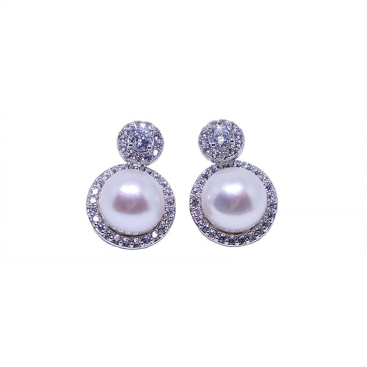 Exquisite French Style Socialite Earrings Fashion Jewelry Elegant Statement - Silver