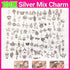 100Pcs Tibetan Silver Mixed Charms - DIY Jewelry Crafting Pendants