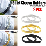 Unisex Anti-Slip Shirt Sleeve Holders Fashion Elastic Armbands Hold Ups Garter - Silver