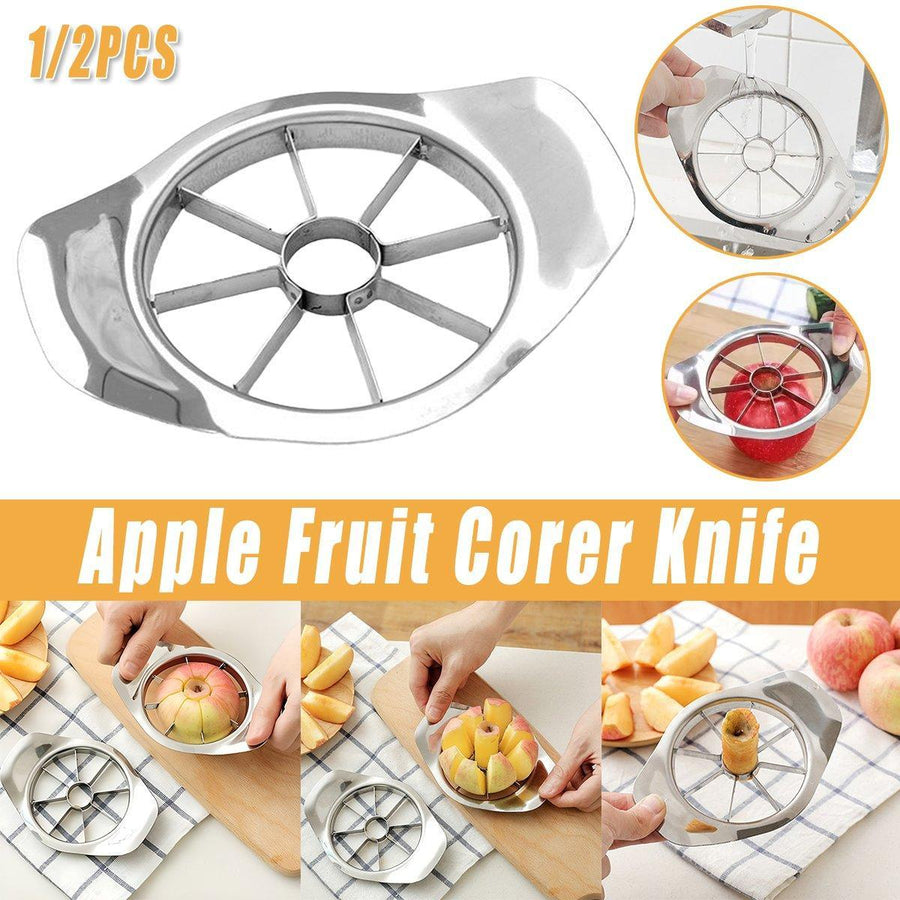 1/2PCS Apple Corer Slicer Peeler Stainless Steel Fruit Cutter Divider Home Tool - 1PC