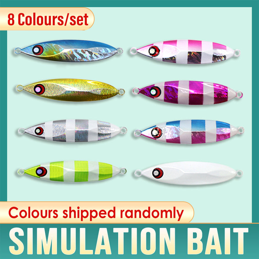 Fishing Lure Bait Set 8pcs Conical Boat Tackle Artificial Hard Bait Accessories - 80g