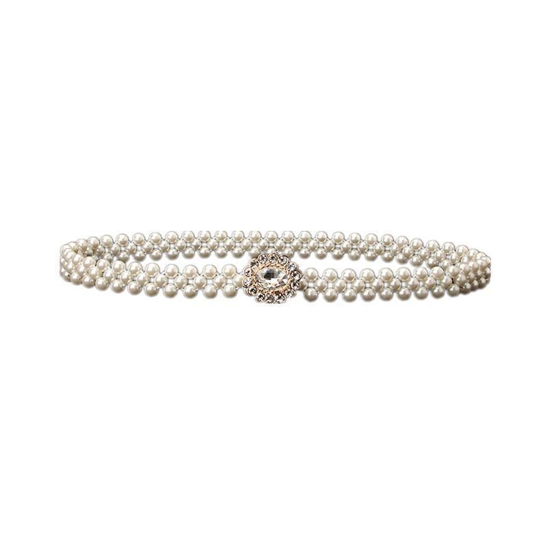 Women's Bead Chain Belt Pearl Waist Chain Dress Decorative Belt Waistband 8C - 8140