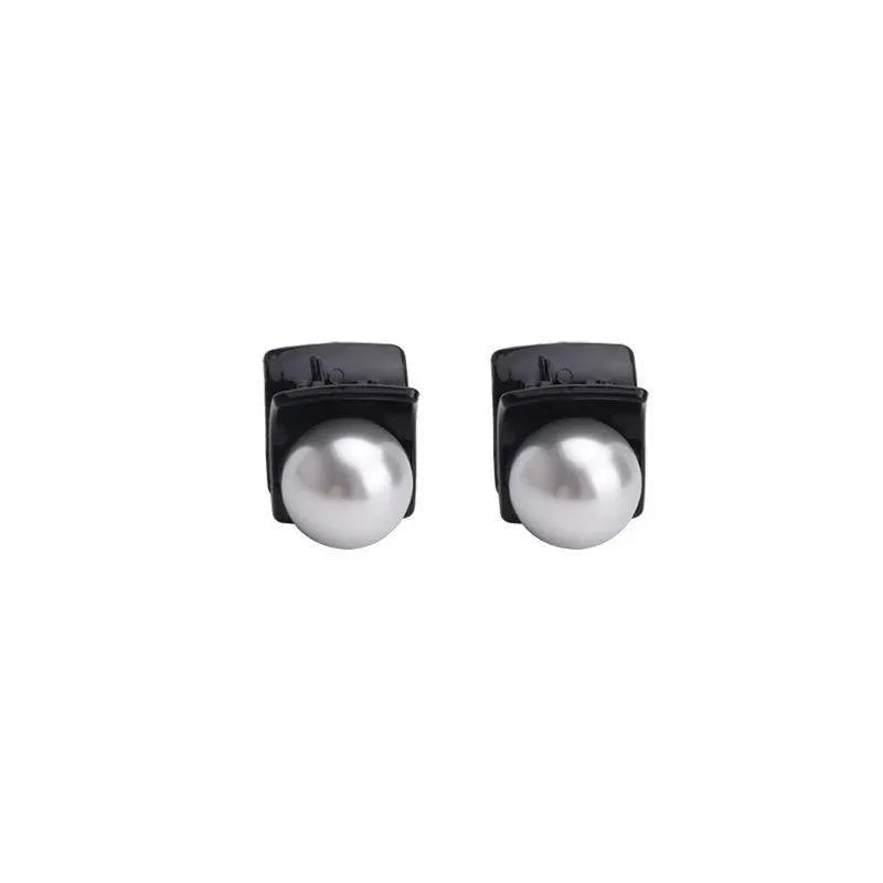 Mini Hair Claw Faux Pearl Hair Clip Hairpins For Women Girls Black Small Grab - Pearl