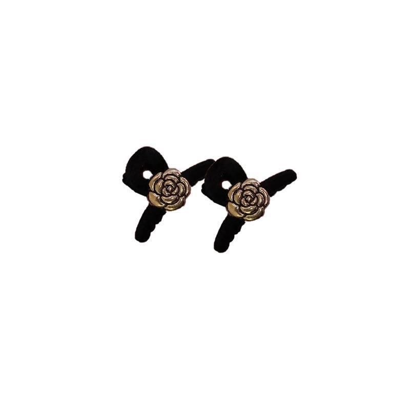 Mini Hair Claw Faux Pearl Hair Clip Hairpins For Women Girls Black Small Grab - Camellia