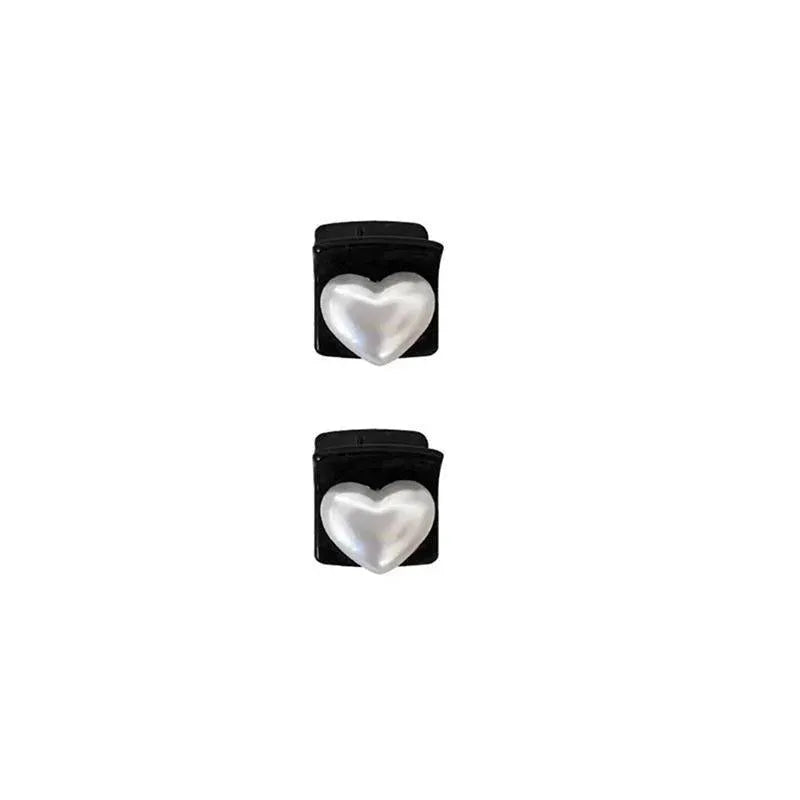 Mini Hair Claw Faux Pearl Hair Clip Hairpins For Women Girls Black Small Grab - Heart Pearl