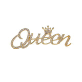 Rhinestone Queen Crown Brooch Alloy Pin Silver Gold for Clothing Accessories - Gold