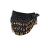 1X 3Rows Belly Dance Dancing Hip Scarf Belt Chain Skirt Golden Tone 98 Coin Bead - Black