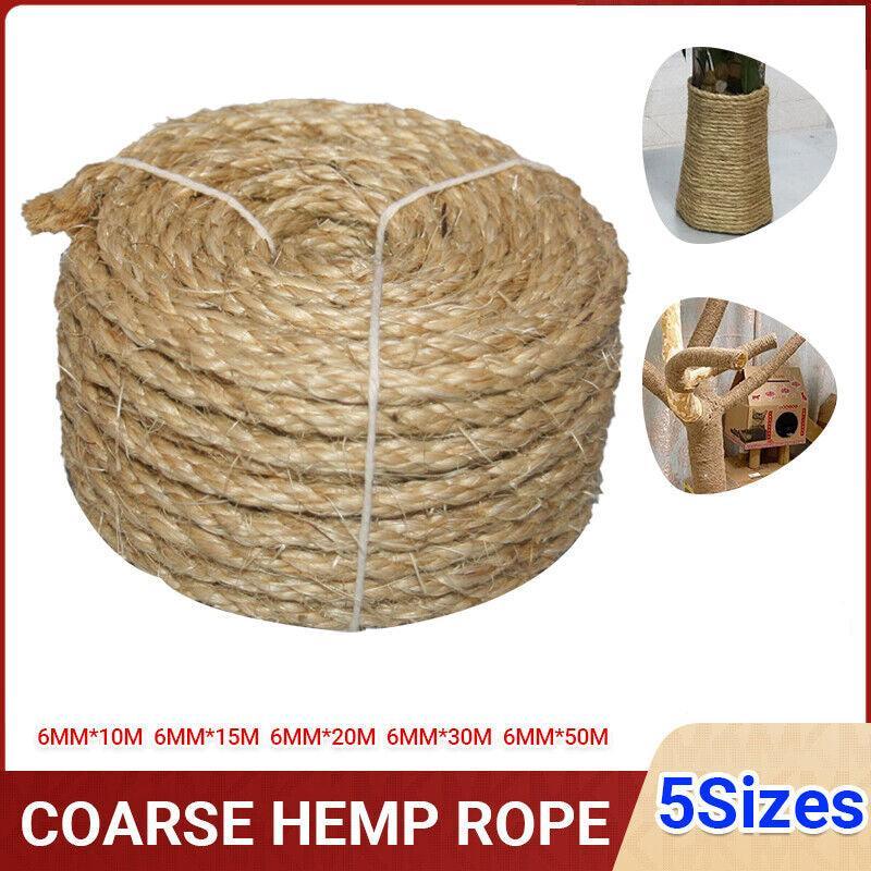 Versatile Natural Sisal Rope 6mm Thick Twine 10M-50M for Crafts - 6MM*10M