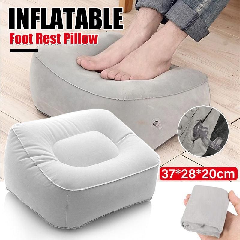 Travel Inflatable Foot Rest Air Pillow Cushion Office Home Leg Footrest Relax