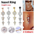 Flower Crystal Surgical Steel Dangle BELLY Button Navel bars Ring Body Piercing - Rose Red