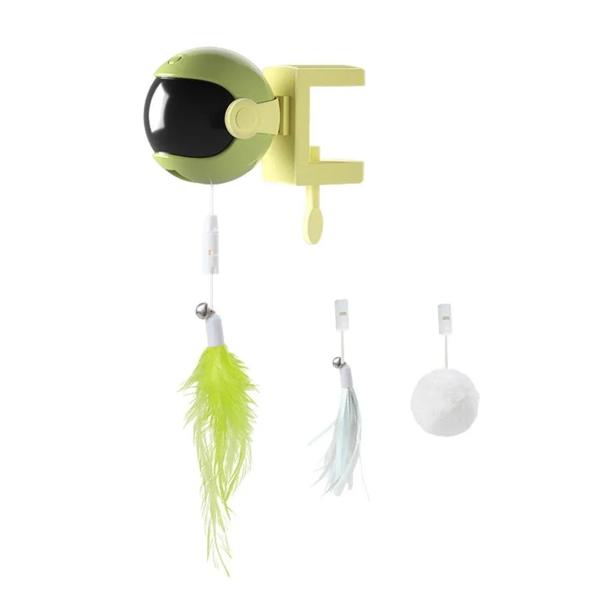 Smart Automatic Cat Toy Self-Amusement Electric Teasing Stick Magic Cat Device - Green